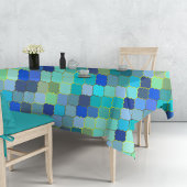 Blue Aqua Moroccan Mosaic テーブルクロス