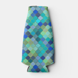 Blue Aqua Moroccan Mosaic ボトルクーラー