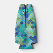 Blue Aqua Moroccan Mosaic ボトルクーラー (裏面)