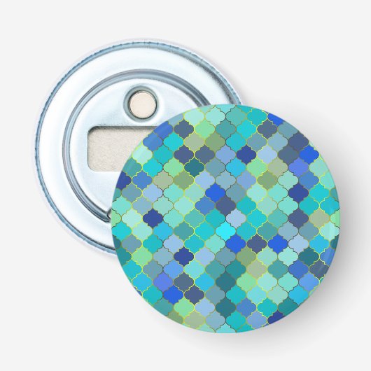 Blue Aqua Moroccan Mosaic 栓抜き (正面)