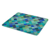 Blue Aqua Moroccan Mosaic Pattern カッティングボード (角)