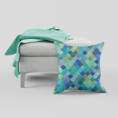 Blue Aqua Moroccan Mosaic Pattern クッション