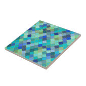 Blue Aqua Moroccan Mosaic Pattern タイル (側面)