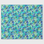 Blue Aqua Moroccan Mosaic Pattern ラッピングペーパー (フラット)