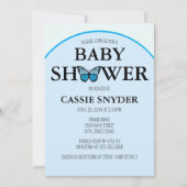 Blue Arch Butterfly Baby Shower Invitation 招待状 (正面)
