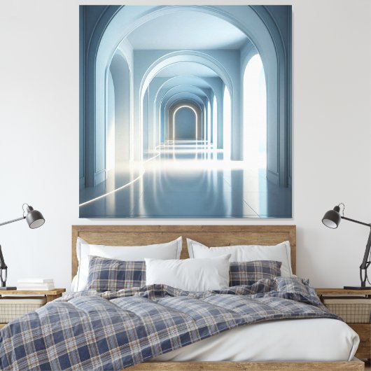 Blue Arch Corridor” キャンバスプリント (インサイチュ (寝室))