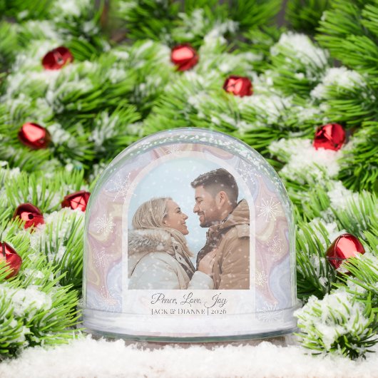 Blue Arched Photo Holiday Snow Globe (クリスマス)
