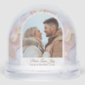 Blue Arched Photo Holiday Snow Globe (裏面)