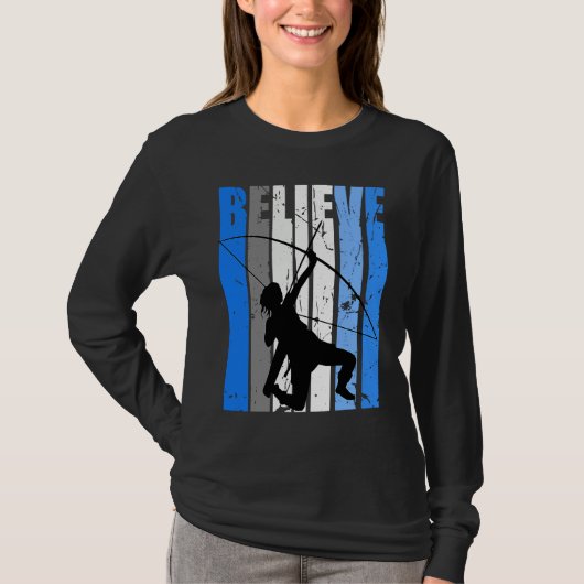 Blue Archery Archer Believe Motivating Bow Arrow W Tシャツ (正面)