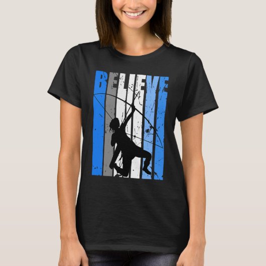 Blue Archery Archer Believe Motivating Bow Arrow W Tシャツ (正面)