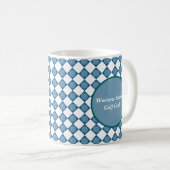 Blue Argyle Golf Pattern Country Club Coffee Mug コーヒーマグカップ (正面右)