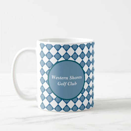 Blue Argyle Golf Pattern Country Club Coffee Mug コーヒーマグカップ (左)