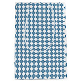 Blue Argyle Golf Pattern Wrapping Paper ミディアムペーパーバッグ (正面)