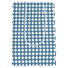 Blue Argyle Golf Pattern Wrapping Paper ミディアムペーパーバッグ