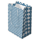 Blue Argyle Golf Pattern Wrapping Paper ミディアムペーパーバッグ (裏面アングル)