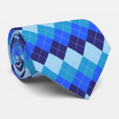 Blue Argyle - Navy, Sky Blue, Pale Blue ネクタイ (ロール)