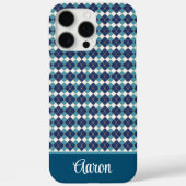 Blue Argyle Personalize Case-Mate iPhoneケース (裏面)