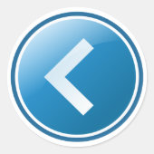 Blue Arrow Button - Left ラウンドシール (正面)