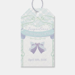 Blue Art Nouveau Princess Birthday ギフトタグ