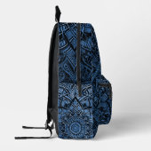 Blue Artistic Mandala Backpack プリントバックパック (左)
