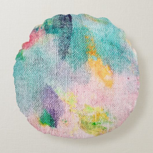 Blue Artistic. White Contemporary Presentation. Ti ラウンドクッション (正面)