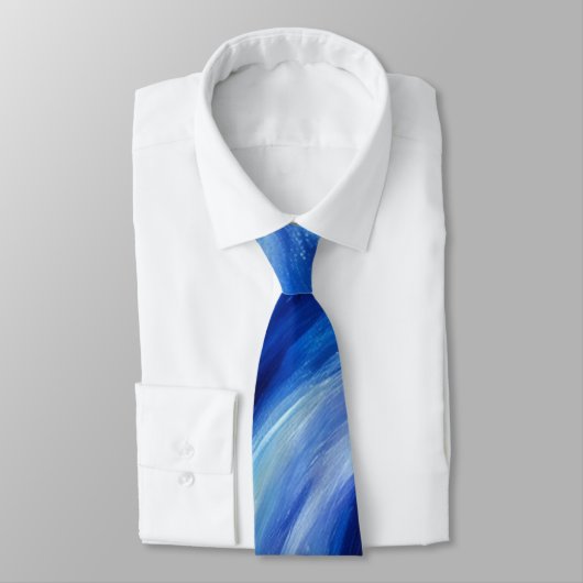 Blue Artsy Abstract Cool Colors Tie ネクタイ (タイ)