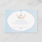 Blue Asian Dumpling Diaper Raffle Baby Shower  エンクロージャーカード (正面)