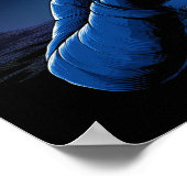 Blue Astronaut Making Heart Sign on Alien Moon ポスター (角)