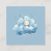 Blue atercolor minimalist baby shower boy エンクロージャーカード (裏面)