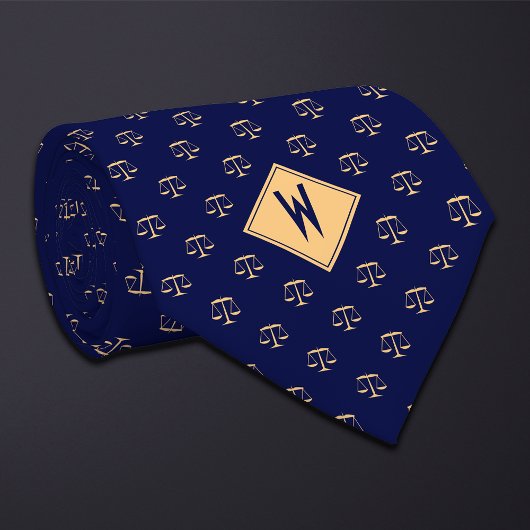 Blue Attorney Scales of Justice ネクタイ