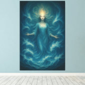 Blue Aura Water Goddess – Luxury Fine Art Canvas キャンバスプリント (インサイチュ (ウッドフロア))