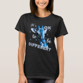 Blue Autism Awareness Cute Giraffe Its Ok To Be Di Tシャツ (正面)