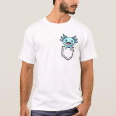 Blue Axolotl Pocket Salamander Mexican Walking Fis Tシャツ (正面)