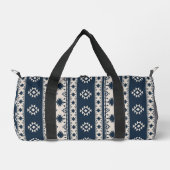 Blue Aztec Print Cut Sew Bag ダッフルバッグ (正面)