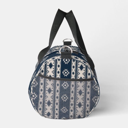 Blue Aztec Print Cut Sew Bag ダッフルバッグ (右)