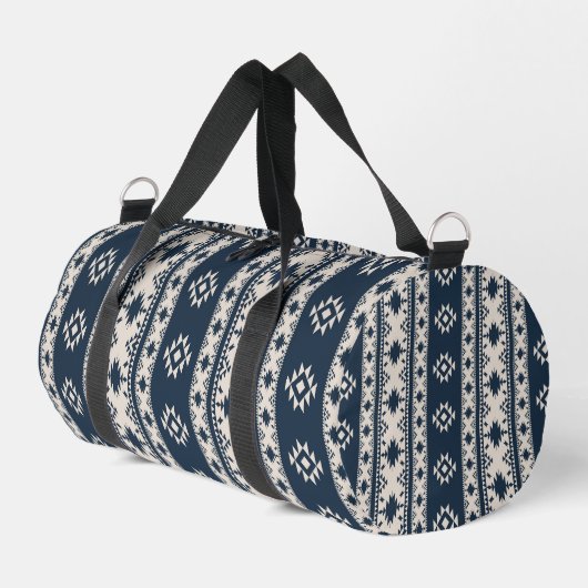 Blue Aztec Print Cut Sew Bag ダッフルバッグ (左コーナー)