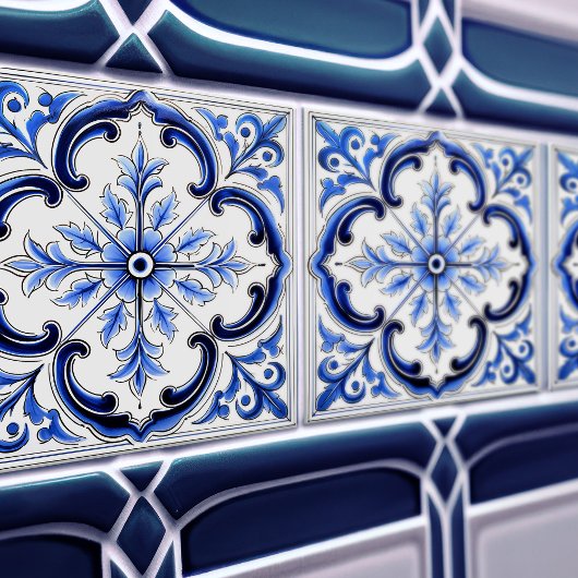 Blue Azulejo Talavera Ceramic Tile タイル