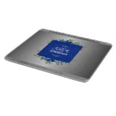 Blue Azure開花：メタリックシルバーフローラ カッティングボード (角)
