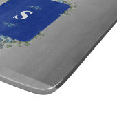 Blue Azure開花：メタリックシルバーフローラ カッティングボード (角)