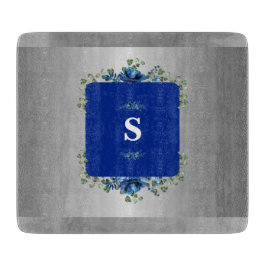 Blue Azure開花：メタリックシルバーフローラ カッティングボード