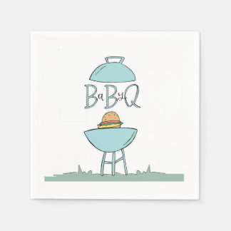 Blue Baby BBQ napkins スタンダードカクテルナプキン