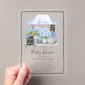 Blue Baby Bloom Shower Invitation アクリル招待状 (インサイチュ (ポータブル))