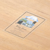 Blue Baby Bloom Shower Invitation アクリル招待状 (レイダウン)