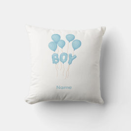 Blue Baby Boy Balloon Celebration  クッション
