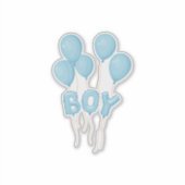 Blue Baby Boy Balloon Celebration  シール (正面)