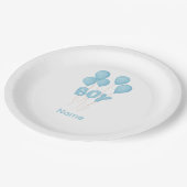 Blue Baby Boy Balloon Celebration  ペーパープレート (アングル)