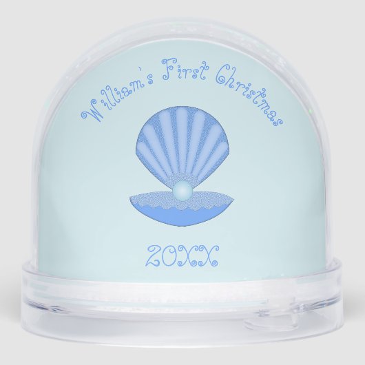 Blue Baby Boy Oyster shell and Pearl Baby Name (裏面)