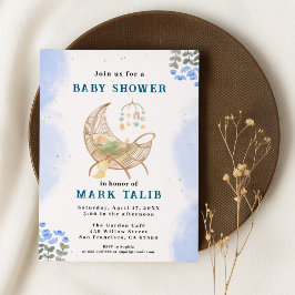 Blue Baby Boy Shower Invitation – Customizable 招待状