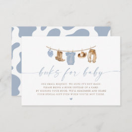Blue Baby Clothesline Little Cowboy Baby Shower 招待状