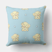 Blue Baby Elephant Nursery Throw Pillow クッション (裏面)